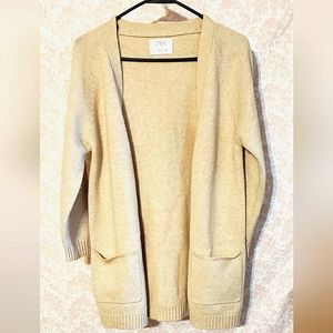 Zara Kids Size 11-12 Beige Cardigan Sweater